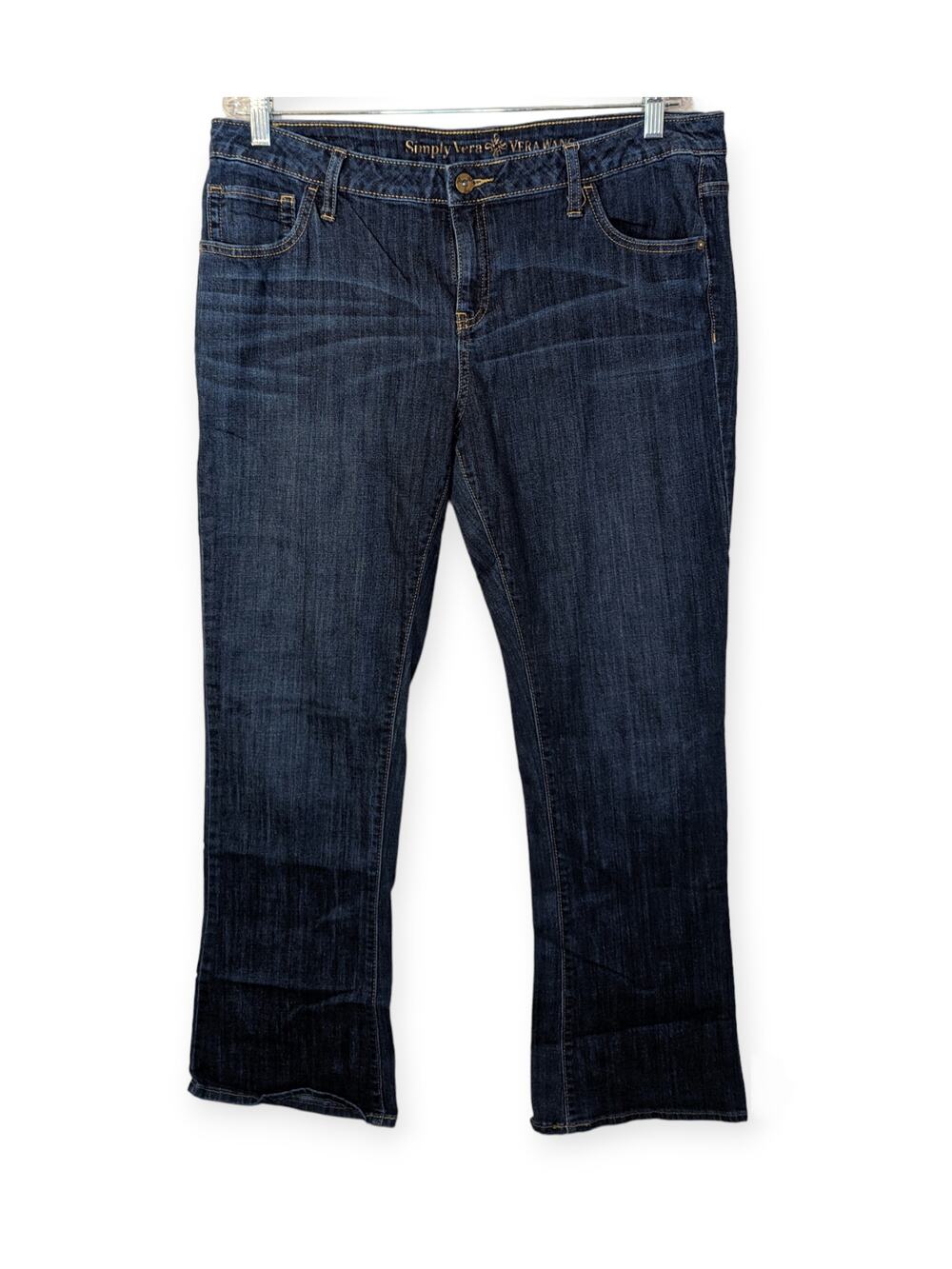 NWOT Simply Vera Vera Wang Stretch Bootcut Dark Wash Denim Jeans 16 Regular
